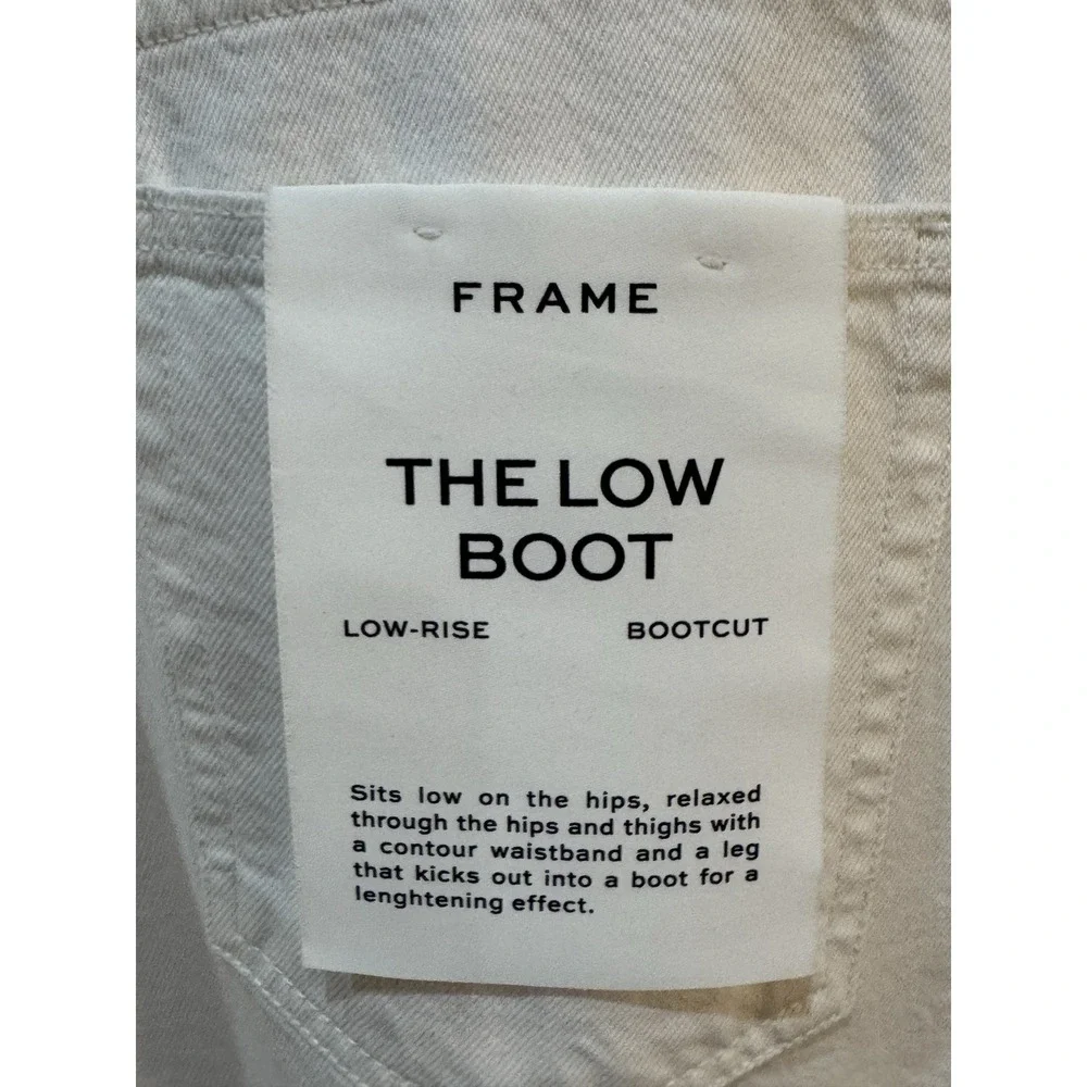 Frame The Low Boot White Denim Jeans‎ Size 33 100% Cotton